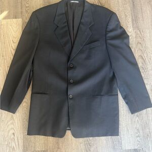 Giorgio Armani Black Blazer Men 44  Virgin Wool Italy 3 Button